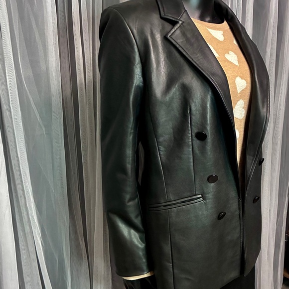 Bar III Black Leather Jacket - Picture 3 of 7